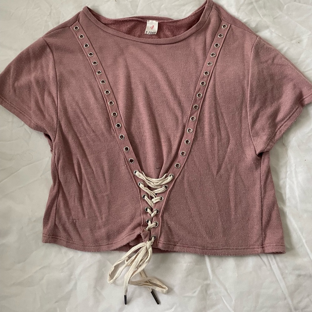 Lace up corset crop top